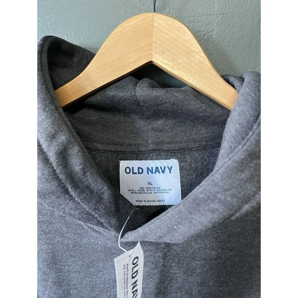 Old Navy Mens Gray Pullover Hooded Sweatshirt Size XL NWT